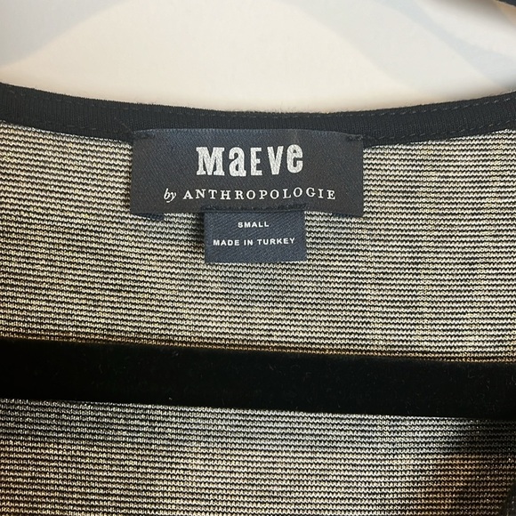 Anthropologie Maeve Craspedia Metallic Gold Floral Wrap Tank Shirt Top - Picture 4 of 6